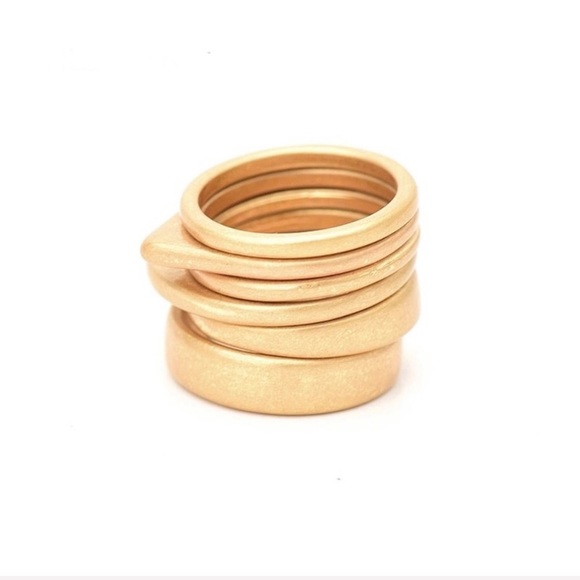 6 Piece Geometric Stack Rings Set - Picture 2 of 4